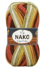 Pletací příze Nako Vega Stripe 82419 - hnědá